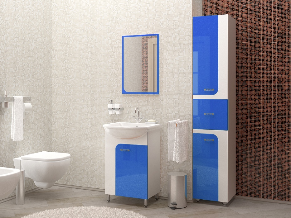 Тумба "МДВ АКВА 55 белая-синяя (Уют 55)