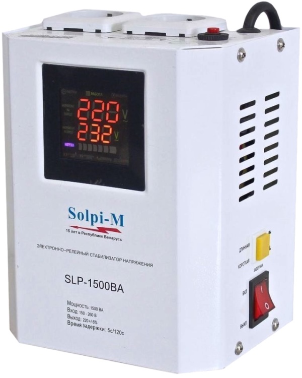 Стабилизатор Solpi-M SLP-1500VA (настенный) метал.корпус