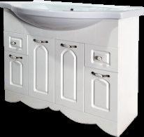 Тумба "МДВ Классика 100" (4 двери,2 ящика) (Эльбрус 100) белая ольха