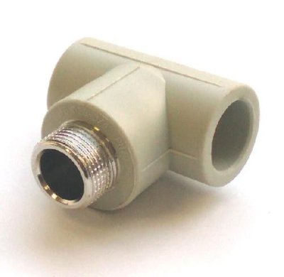 Тройник комбинир.Ф25*3/4"ш PRO-AQUA Grise (серый)  (10/50) - фото 1