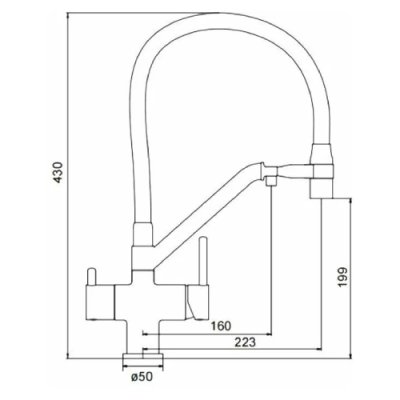 ЛЮКС 4398 G (Л) Смеситель для кухни  САТИН с подкл. фильтра питьевой воды (однор