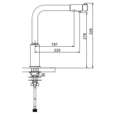 ЛЮКС 4390-10 G (Л) Смеситель ЧЕРНЫЙ для кухни бок.излив (однор.) - фото 2
