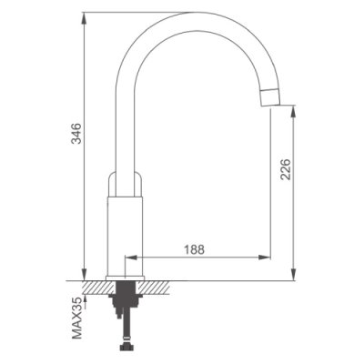 ЛЮКС 4048 G (Л) Ф35 Смеситель д/кухни БЕЛЫЙ/ХРОМ (однор). - фото 2