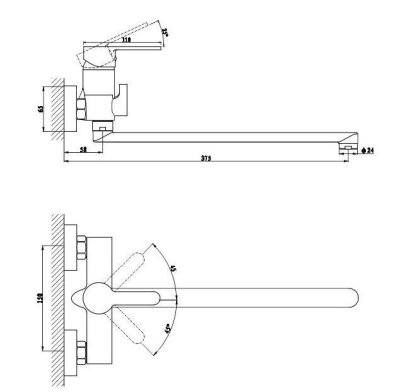 Смеситель д/ванны L-нос (встр. див.) Moderna 7213278C-35L(F) GROSS AQUA (8) - фото 2