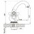 ЛЮКС 1065-3 G Смеситель для умывальн.с гайкой.Крест (двухручковый)